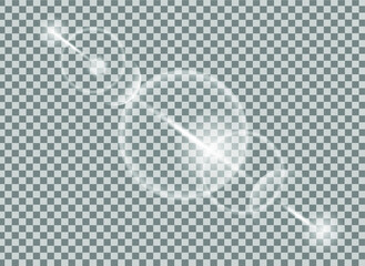 Glow light effect vector. Sparkle with glow light effect. Highlights. Flash light effect. Realistic sunlight vector.	