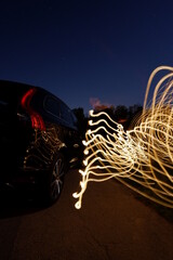 Lichtmalerei am Auto