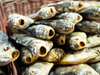 A set of dried and salted fish for beer.