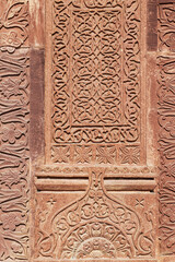 Carved red stone at Fatehpur Sikri, India