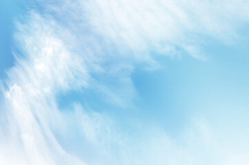 Blue sky with white cloud. The summer heaven is colorful clearing day Good weather and beautiful nature in the morning.