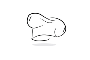 Simple logo uniform a chef's hat with line artn.