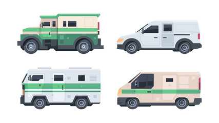 Armored vehicle. Security cash heavy truck for bank money transportation finance services garish vector cartoon professional cars