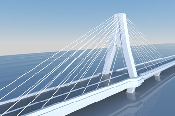3D rendering big cross-sea bridge