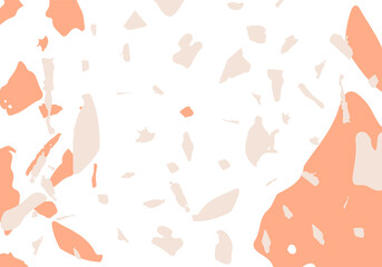 Terrazzo modern abstract template. Orange and