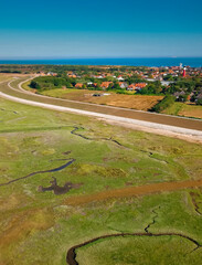View from a helicopter on Wangerooge