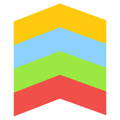 A unique design icon of upward arrow