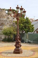 Ornate street lamp in a public plaza in Estepona in Spain