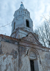 an old, abandoned church, Church built in 1875, Karzdaba Orthodox Church, Cesvaine, Latvia