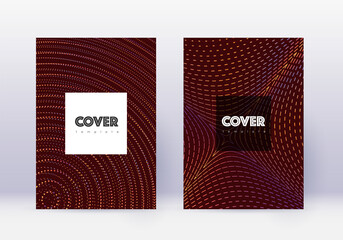 Hipster cover design template set. Orange abstract