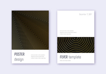 Minimalistic cover design template set. Gold abstr