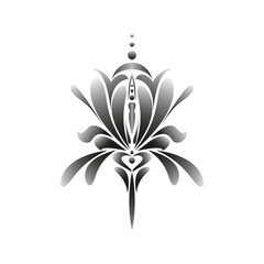 Iris flower illustration.  Gradient icon isolated on white background.