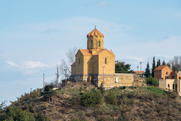 Fototapeta na wymiar Tabor Monastery of the Transfiguration in Tbilisi, View from the Narikhala Hill