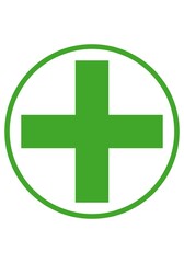 Obraz premium Cruz verde con círculo 