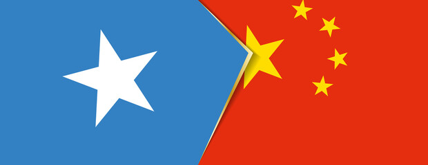 Somalia and China flags, two vector flags.