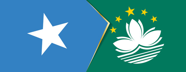 Somalia and Macau flags, two vector flags.