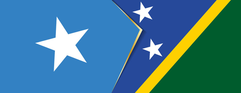Somalia and Solomon Islands flags, two vector flags.