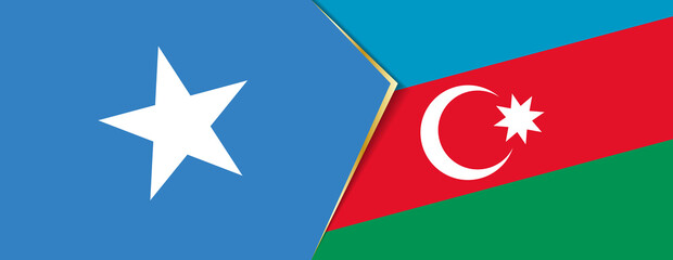 Somalia and Azerbaijan flags, two vector flags.
