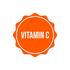 Vitamin C Essential Badge Icon Design Vector