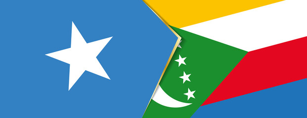Somalia and Comoros flags, two vector flags.