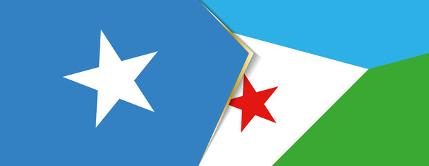 Somalia and Djibouti flags, two vector flags.