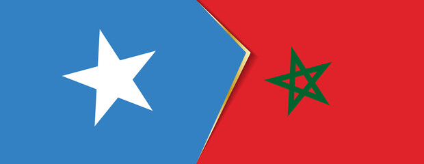 Somalia and Morocco flags, two vector flags.