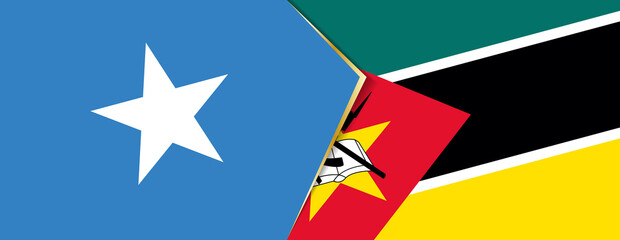Somalia and Mozambique flags, two vector flags.