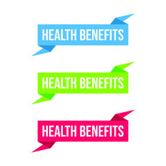 Health benefits text origami icon design vector