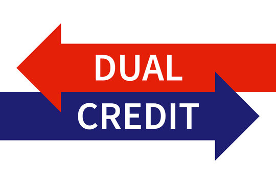 Dual credit illustration. Clipart image