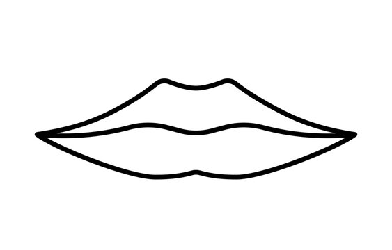 Lips outline icon. Clipart image isolated on white background