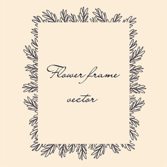 Obraz premium Illustration of a flower vector frame for photos and posters