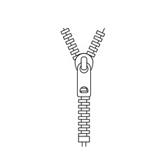 Zipper fastener outline icon. Clipart image isolated on white background