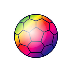 Rainbow Soccer ball icon. Clipart image isolated on white background