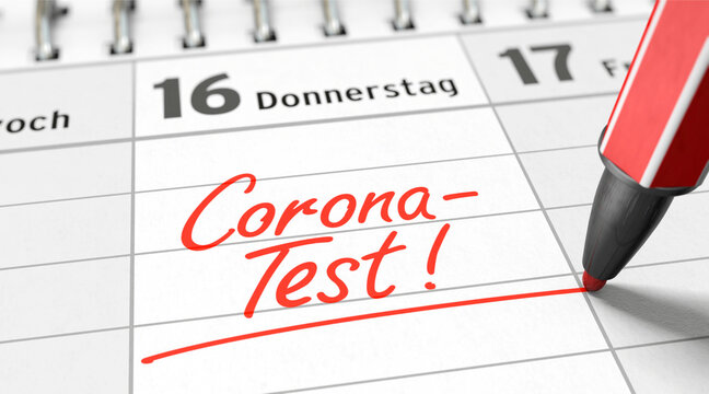 Termin für Corona-Test in den Kalender eintragen