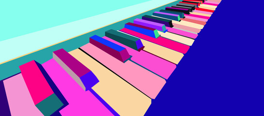 colorful pop art piano vector wpap, illustration, wall art decor wall art decor acrylic illustration © PDWN Creative