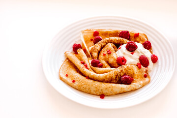 pancakes with jam and berries