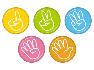 指でカウント　数字　アイコン