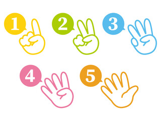 指でカウント　数字　アイコン