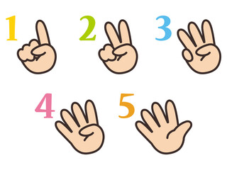 指でカウント　数字　アイコン