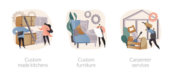 Home renovation abstract concept vector illustrations.