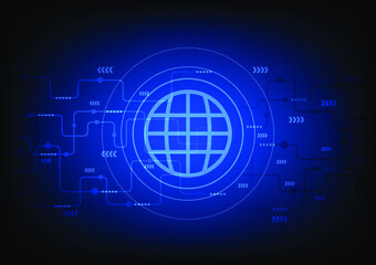 Earth technology background, vector background abstract