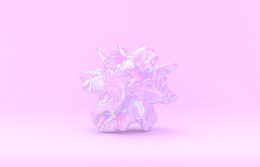 Abstract geometric crystal background, iridescent texture, faceted gem. 3d rendering.