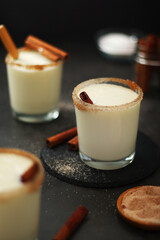 Kogel mogel drink made from eggs with cream
