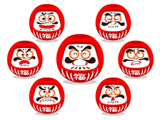 Naklejka premium ダルマ（赤バージョン）