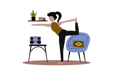 daily activity illustration yoga