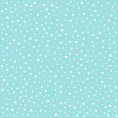 Seamless pattern with white dots, vector for fashion, wrapping paper, fabric, wallpaper and all prints on light blue background