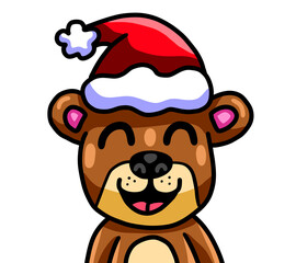 Stylized Adorable Happy Christmas Teddy Bear