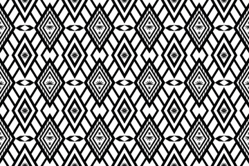 geometric design pattern fabric ethnic oriental traditional abstract black and white. for embroidery style, curtain, background, carpet, wallpaper, cloth, wrapping, batik, fabric,Vector illustration.