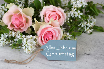 Geburtstagskarte. Alles Liebe zum Geburtstag.