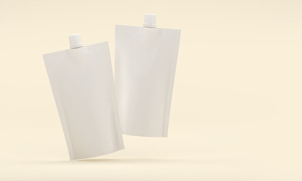 Doypack Packaging For Design Mockups And Presentations. 3D Illustration.